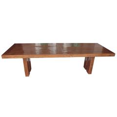 Transitional Solid Teak Wood Dining Table
