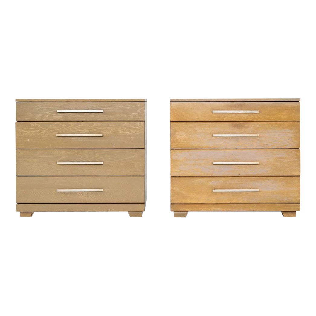 1950s Raymond Loewy for Mengel Furniture Four Drawer Dresser in Cerused Oak