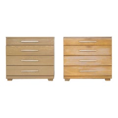 Cómoda de cuatro cajones en roble cerúleo de los años 50 Raymond Loewy para Mengel Furniture