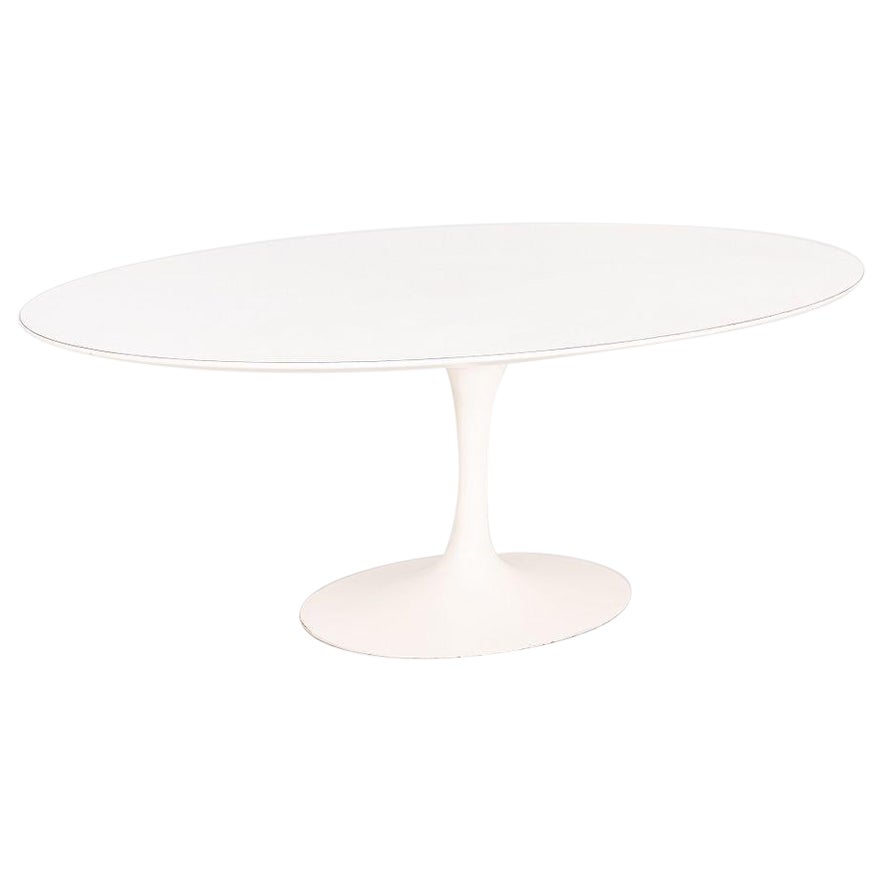 Tavolo da pranzo ovale Tulip degli anni '60 Eero Saarinen per Knoll 78x48 pollici in laminato