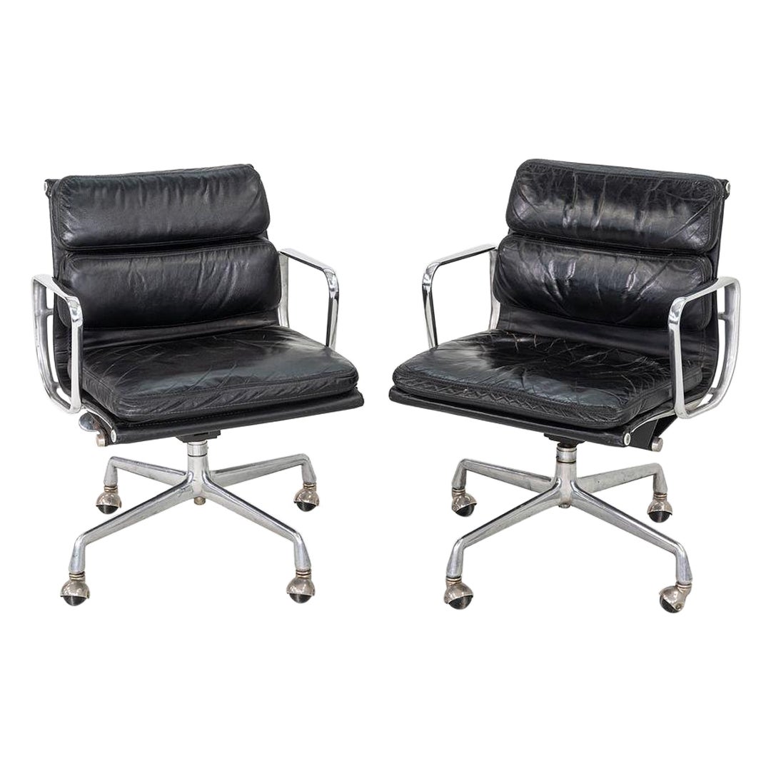 1979 Herman Miller Eames Soft Pad Management Desk Chair in Black Leather