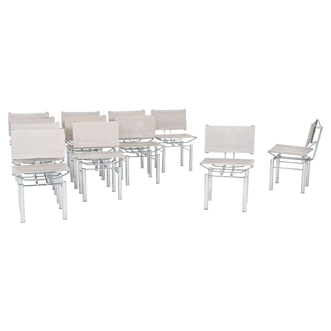 1980s Set of 12 Hans Ullrich Bitsch for Kusch + Co. 8600 Series Side Chairs