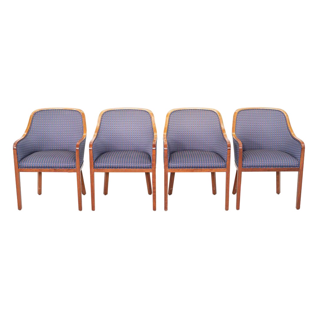 1988 Ward Bennett for Brickel Associates Dining Arm Chair in Jack Lenor Larsen