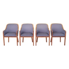1988 Ward Bennett for Brickel Associates Dining Arm Chair in Jack Lenor Larsen