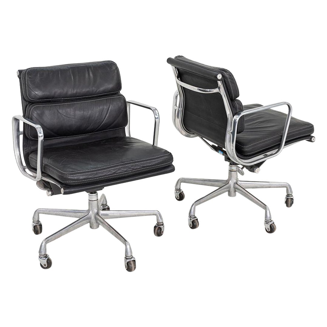 1989 Herman Miller Eames Soft Pad Management Desk Chair in Black Leather