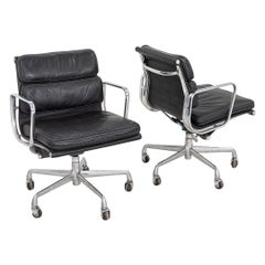 1989 Herman Miller Eames Soft Pad Management Desk Chair in Black Leather