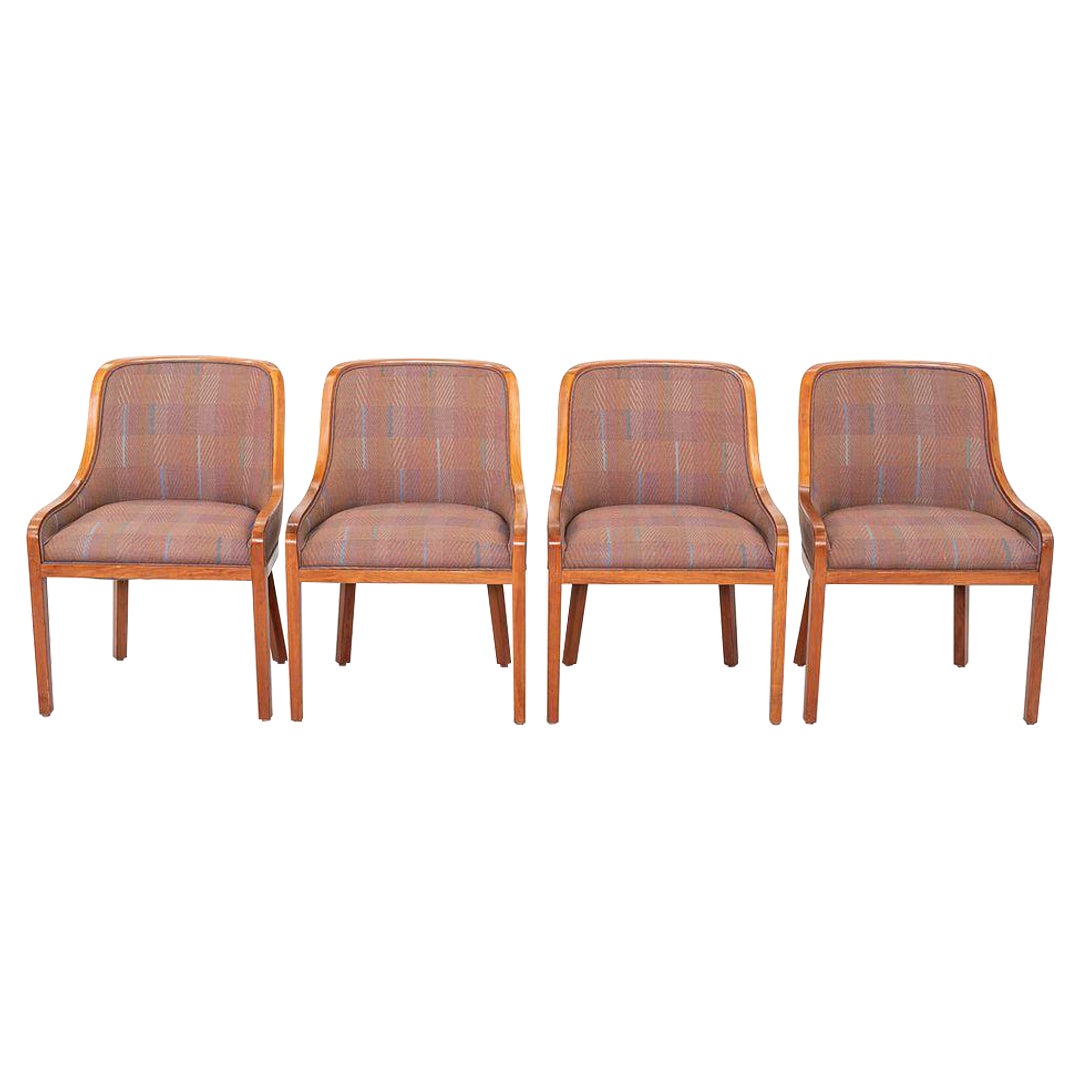 1984 Ward Bennett for Brickel Associates Dining Chair Jack Lenor Larsen Fabric
