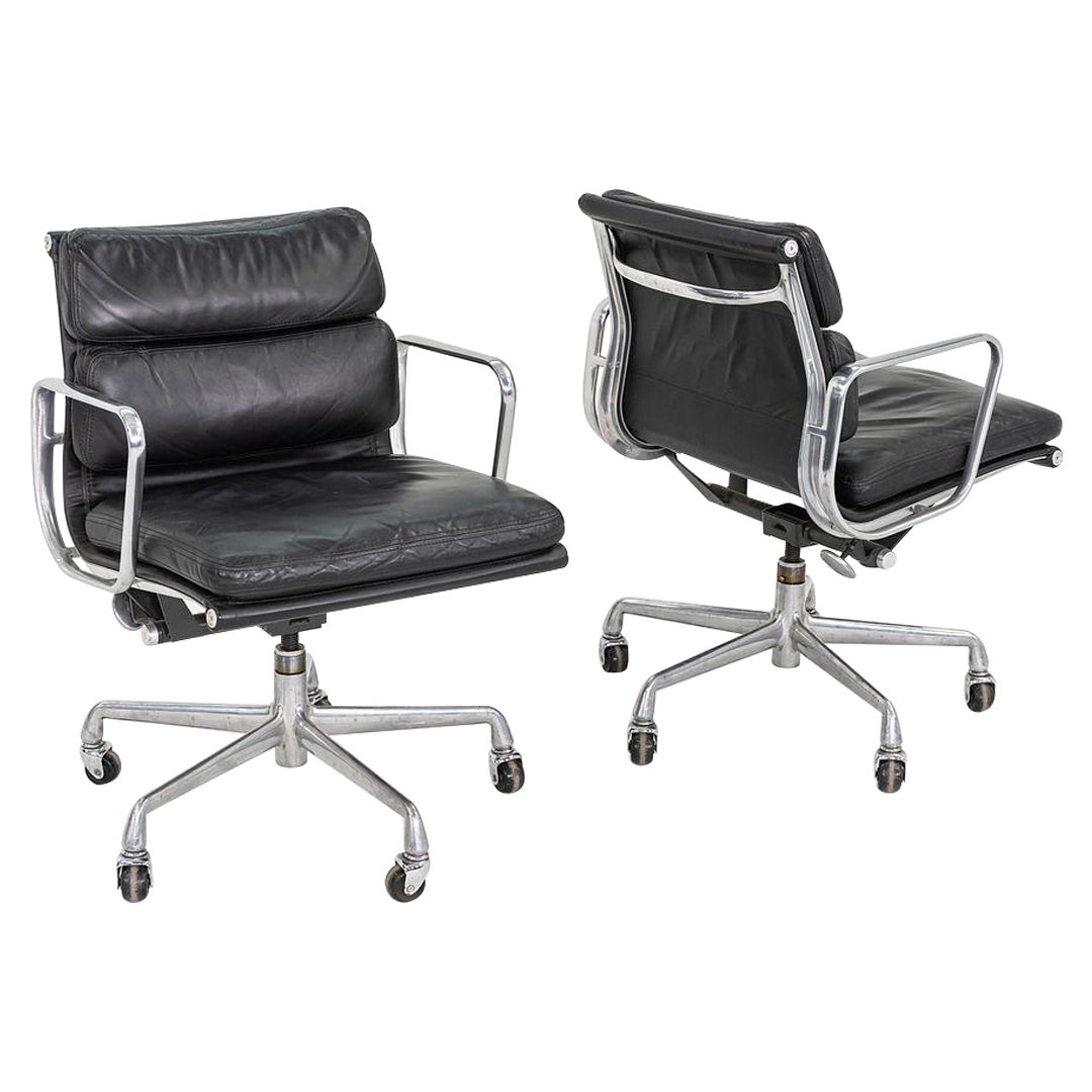 1992 Herman Miller Eames Soft Pad Management Desk Chair in Black Leather