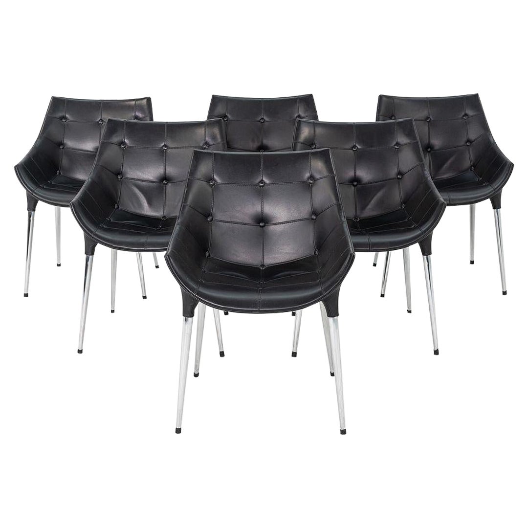 2000s Set of Six Philippe Starck for Cassina 246 Passion Leather Dining Chairs
