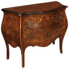 20th Century Inlaid Commode in Burl and Rosewood