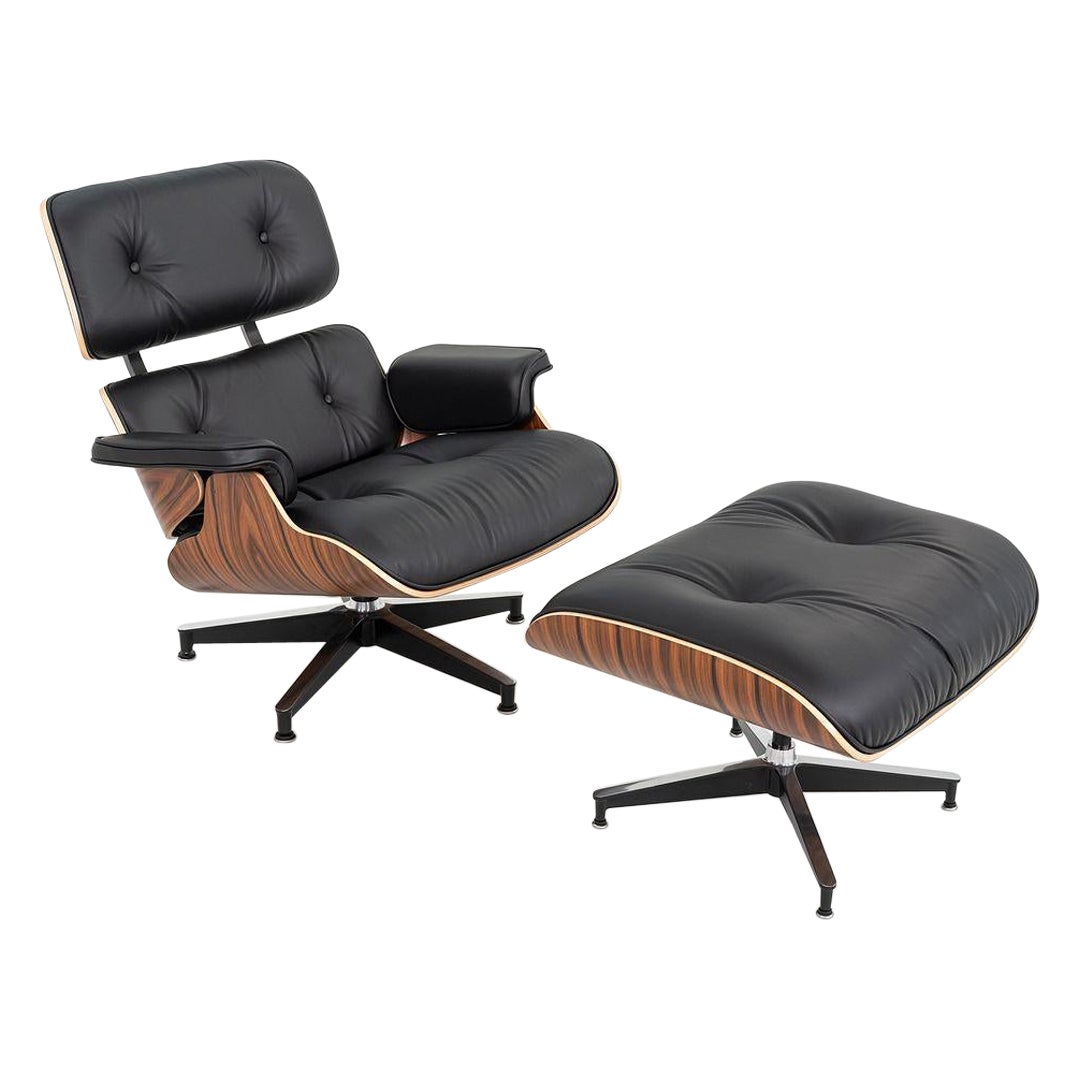 2024 Herman Miller Eames Lounge Chair and Ottoman in Black Leather