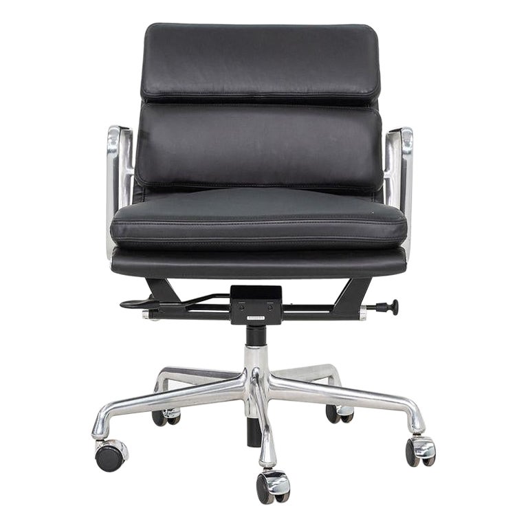 C. 2020 Herman Miller Eames Soft Pad Management Desk Chair in Black Leather