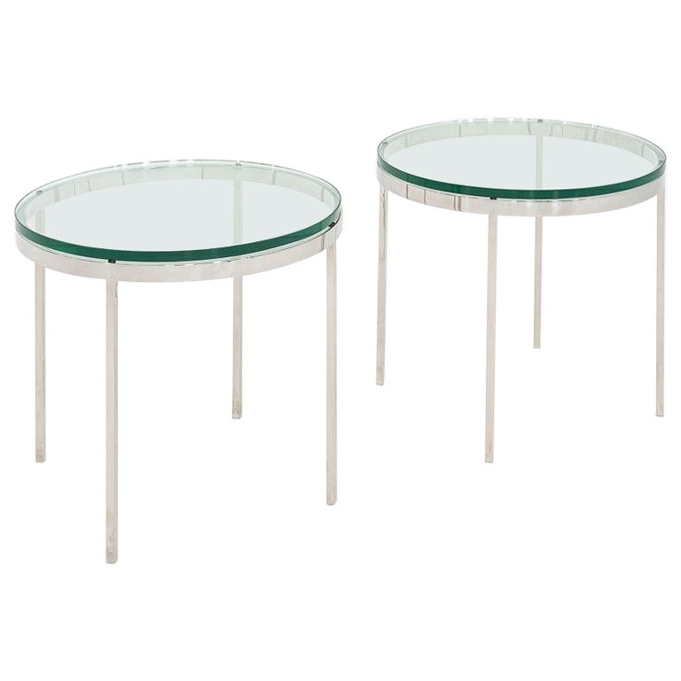 1966 Pair of Gordon Bunshaft and Davis Allen of SOM Glass and Steel End Tables