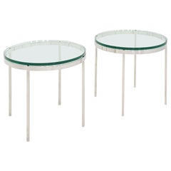 1966 Pair of Gordon Bunshaft and Davis Allen of SOM Glass and Steel End Tables