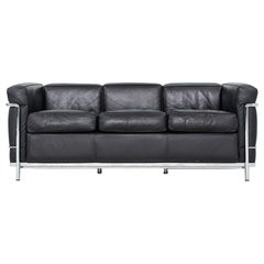 2000s Le Corbusier, Jeanneret & Perriand for Cassina LC2 3-Seat Sofa in Leather
