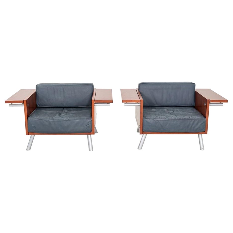 1990s Pair of Knoll Salsa Lounge Chairs by Paul Aferiat and Peter Stamberg