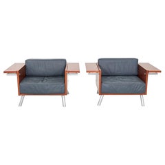 1990s Pair of Knoll Salsa Lounge Chairs by Paul Aferiat and Peter Stamberg