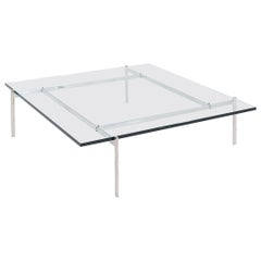 2023 Poul Kjaerholm for Fritz Hansen PK61A Glass & Stainless Coffee Table