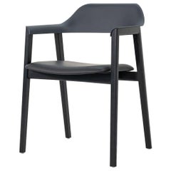 2022 Michael Schneider for CondeHouse Ten Dining Armchair in Black Leather