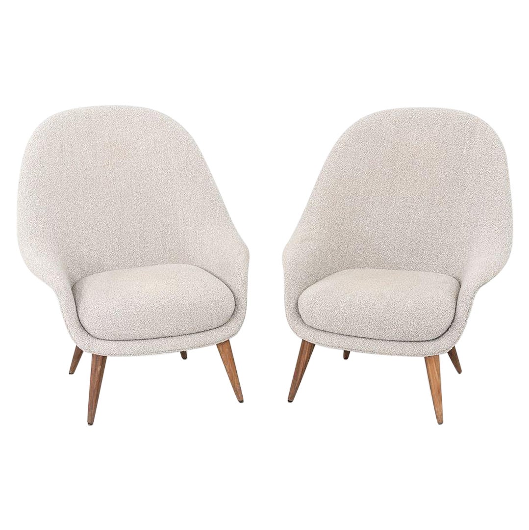 2024 Coppia di GamFratesi per Gubi Schienale alto Bat Lounge Chair Tappezzeria