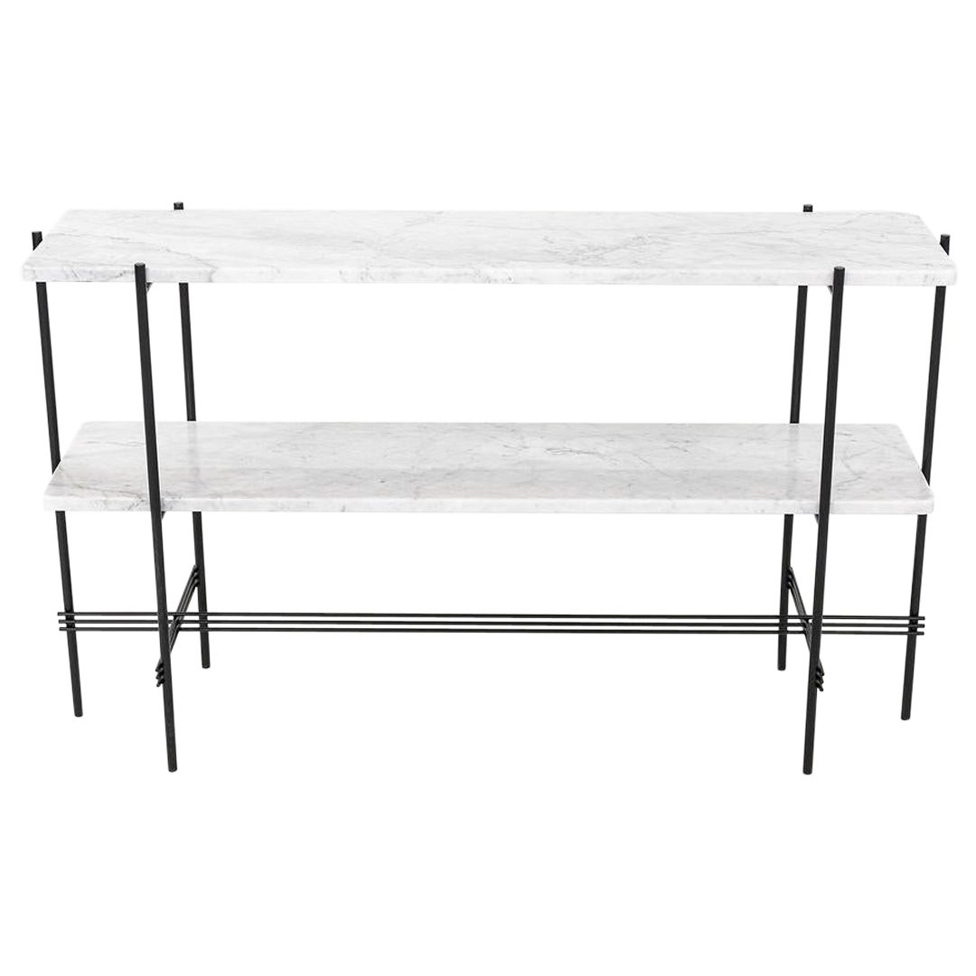 2024 GamFratesi for GUBI TS Console with White Marble Shelves and Metal Frame