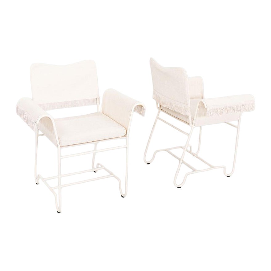 2024 Pair of Mathieu Mategot for GUBI Tropique Dining Chairs with Fringes