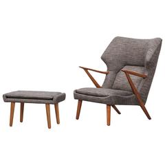 Kurt Olsen Lounge Chair with Ottoman * NEW UPHOLSTERY * 3