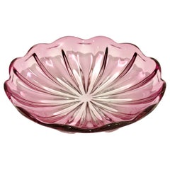 Tafelaufsatz Schale Murano Glas Perple Mid-Century Modern Produktion Italienisch 1970