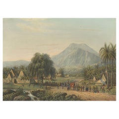 Hochzeitsprozession im Salak-Tal, Puncak - Java Kulturelle Lithographie, 1872