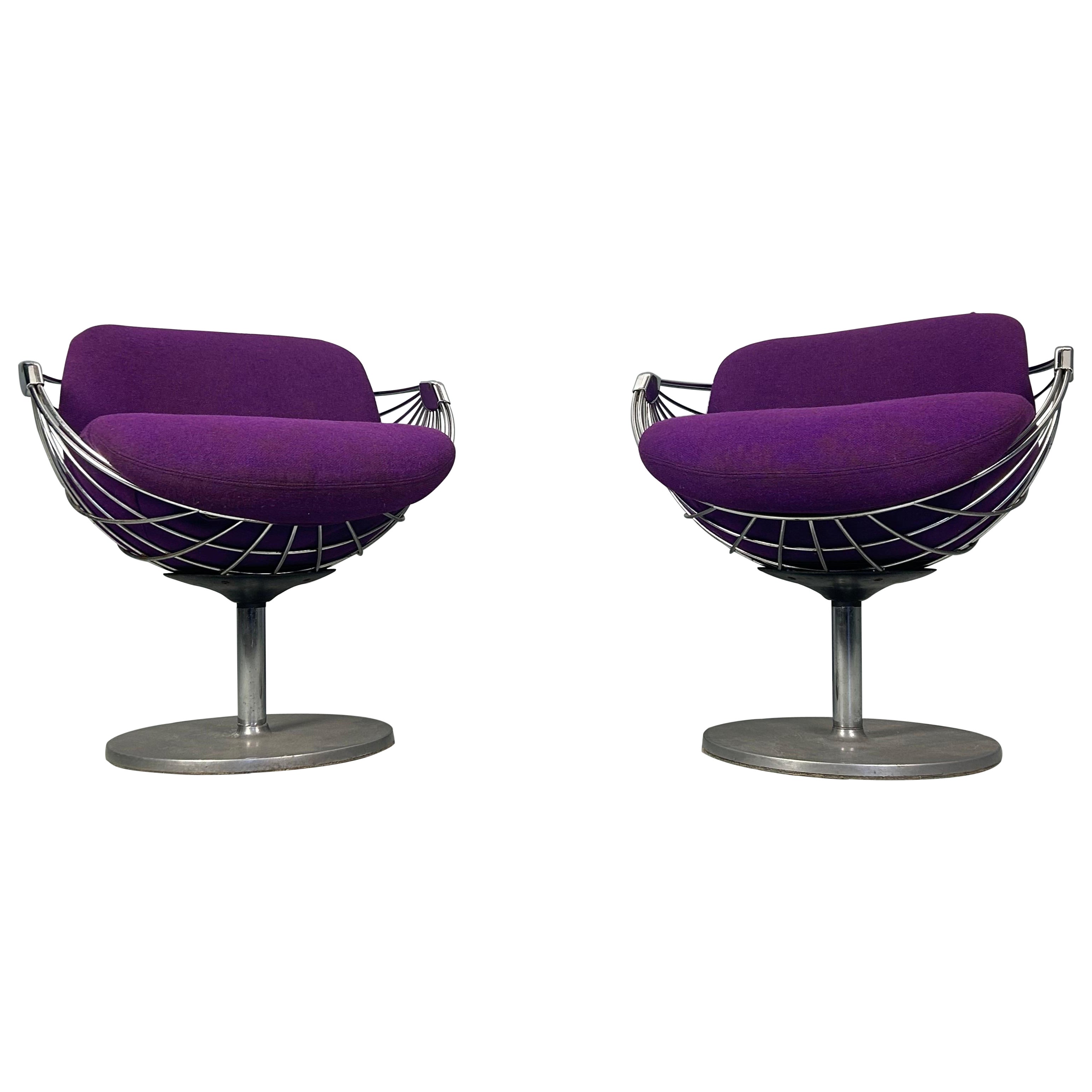 Rudi Verelst Set of 2 Original "Atomic" Ball Wire Lounge chairs, 1971