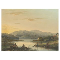 El Baño de Wendit, Java Oriental - Litografía de Java Tranquila, c.1872