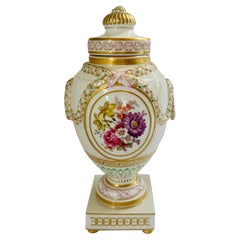 Raro vaso con coperchio dipinto a mano KPM Berlin 26 cm (10,2 pollici)