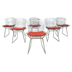 Ensemble de 6 chaises de salle à manger vintage modèle 420 par Harry Bertoia pour Knoll