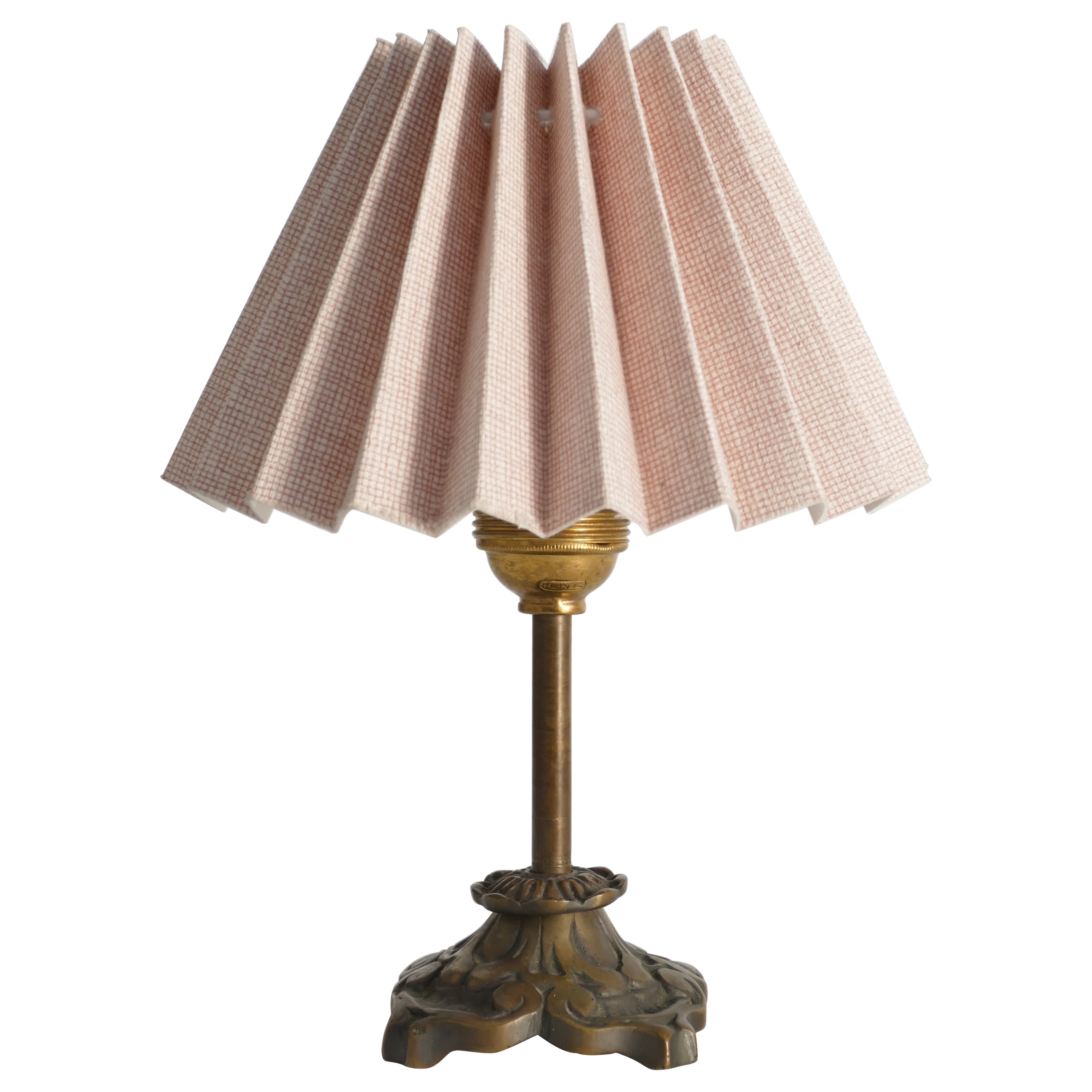 Petite Art Nouveau Brass Table Lamp