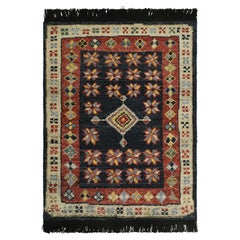 Rug & Kilim’s Tribal Custom Rug Sample in Beige-Brown, Gold, and Blue Tones