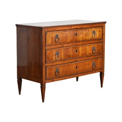 Italian, Emiliana, Louis XVI Period Inlaid & Veneered 3-Drawer Commode, ca. 1785