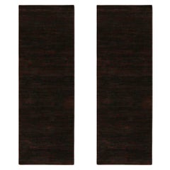 Rug & Kilim’s Modern Runners in Black with Red Dots Pattern