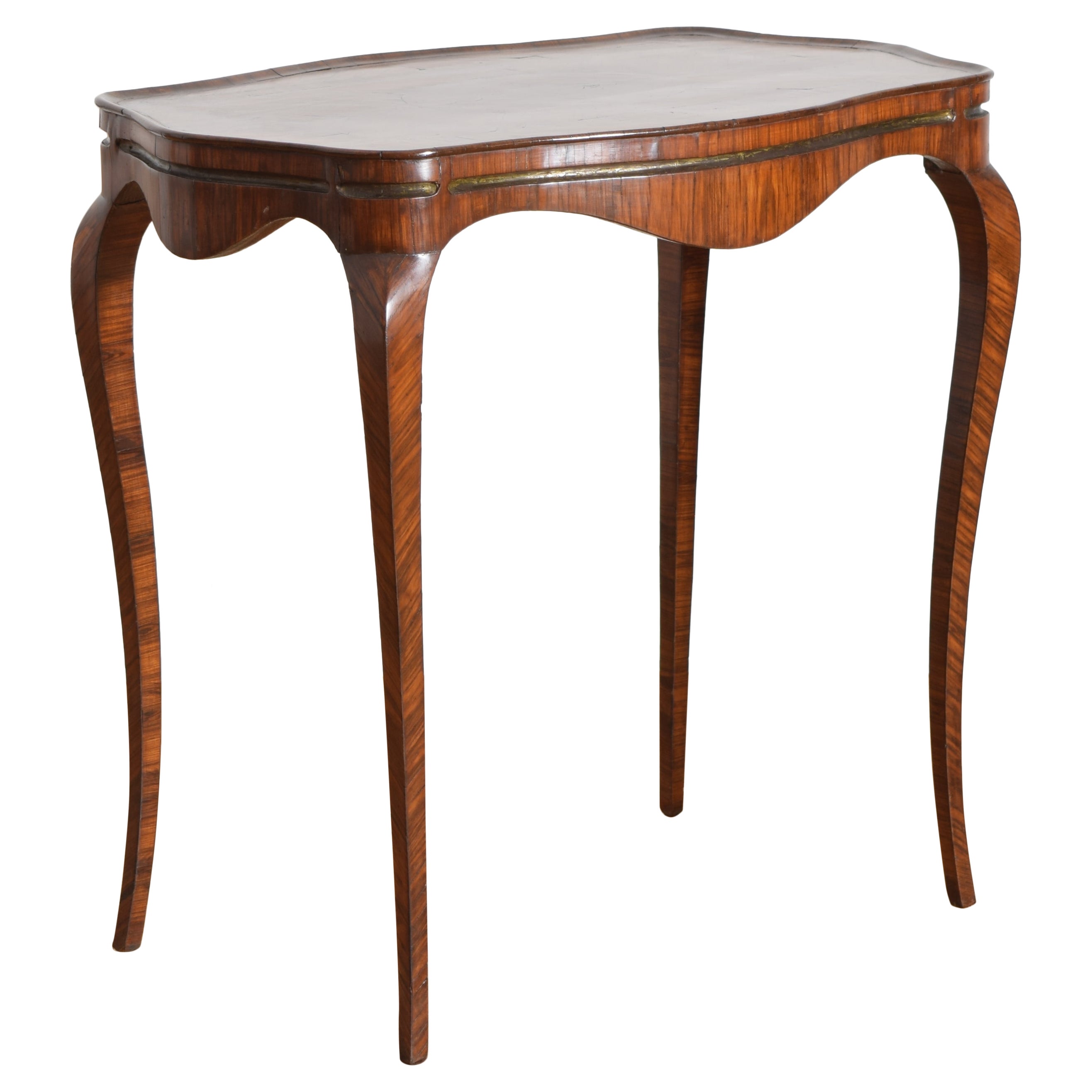 Italian, Sicily, Rococo Period Rosewood & Brass Inlaid Table, mid 18th century