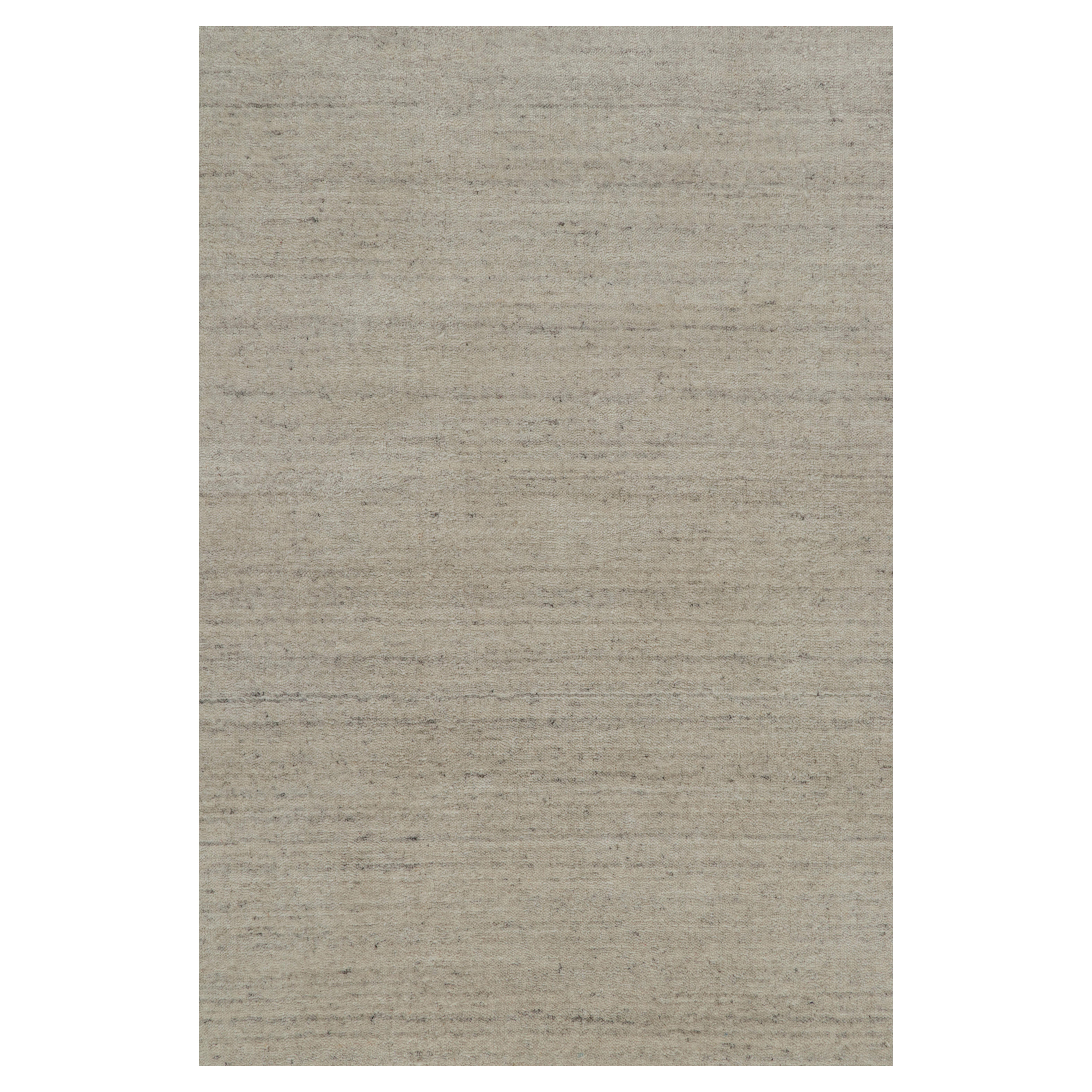 Rug & Kilim’s Contemporary Rug in Solid Grey and Beige Tones