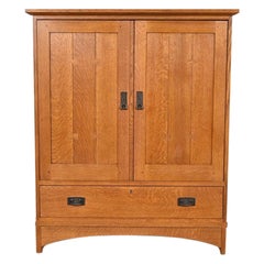 Stickley Mission Oak Arts & Crafts Media Cabinet