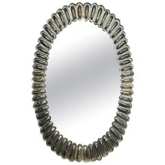 Miroir ovale moderne Fontana en verre de Murano vert