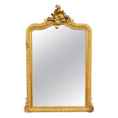 19. Jahrhundert Französisch Louis XV geschnitzt und Giltwood Spiegel