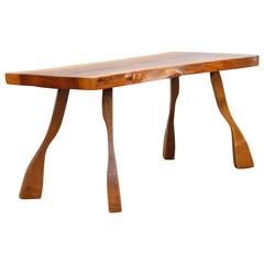 Baby Nakashima Style Wood Plank Occasional Table