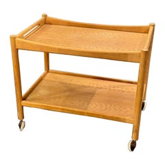 Mid-Century Danish Oak Serving Cart by Hans Wegner