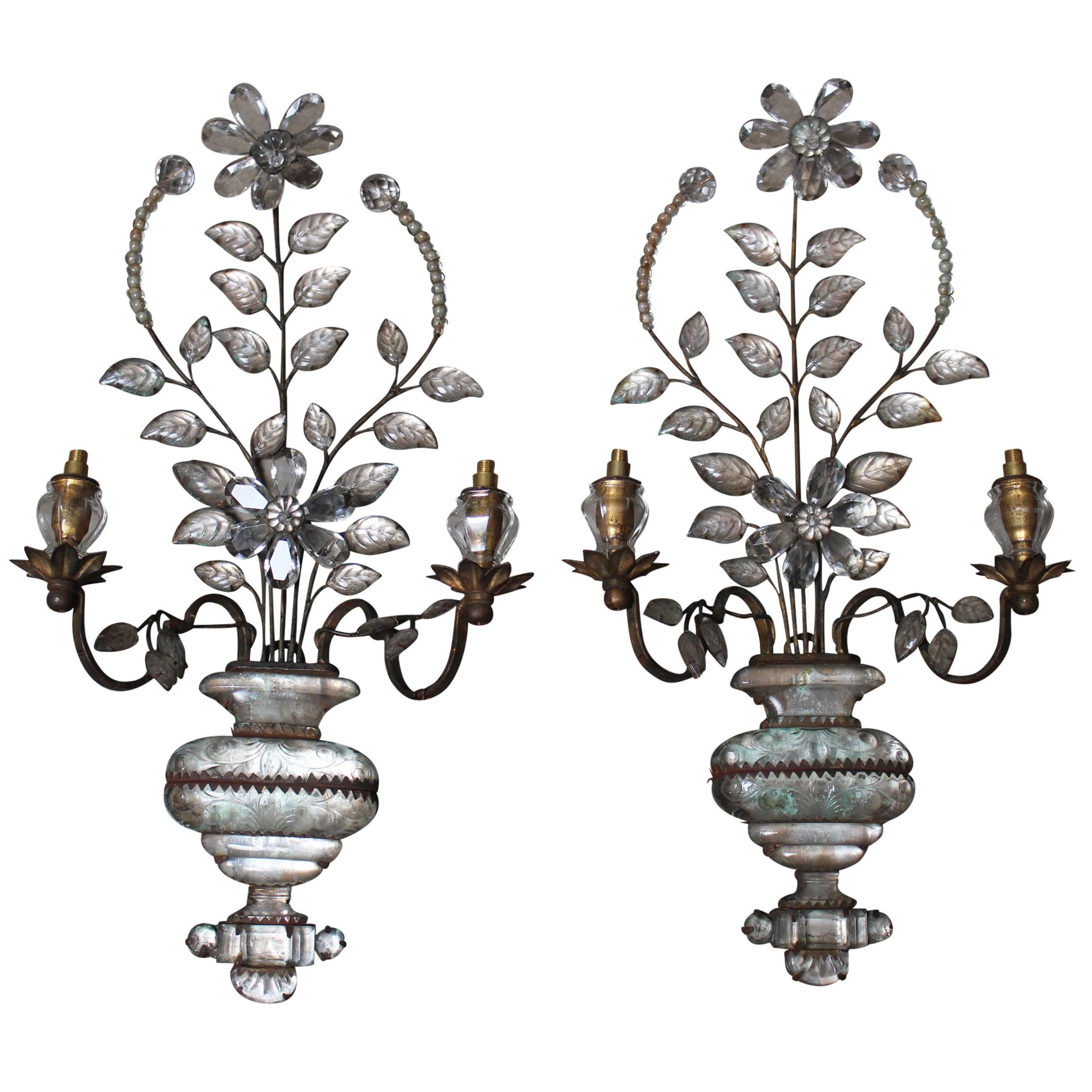 Pair of Early Bagues Sconces