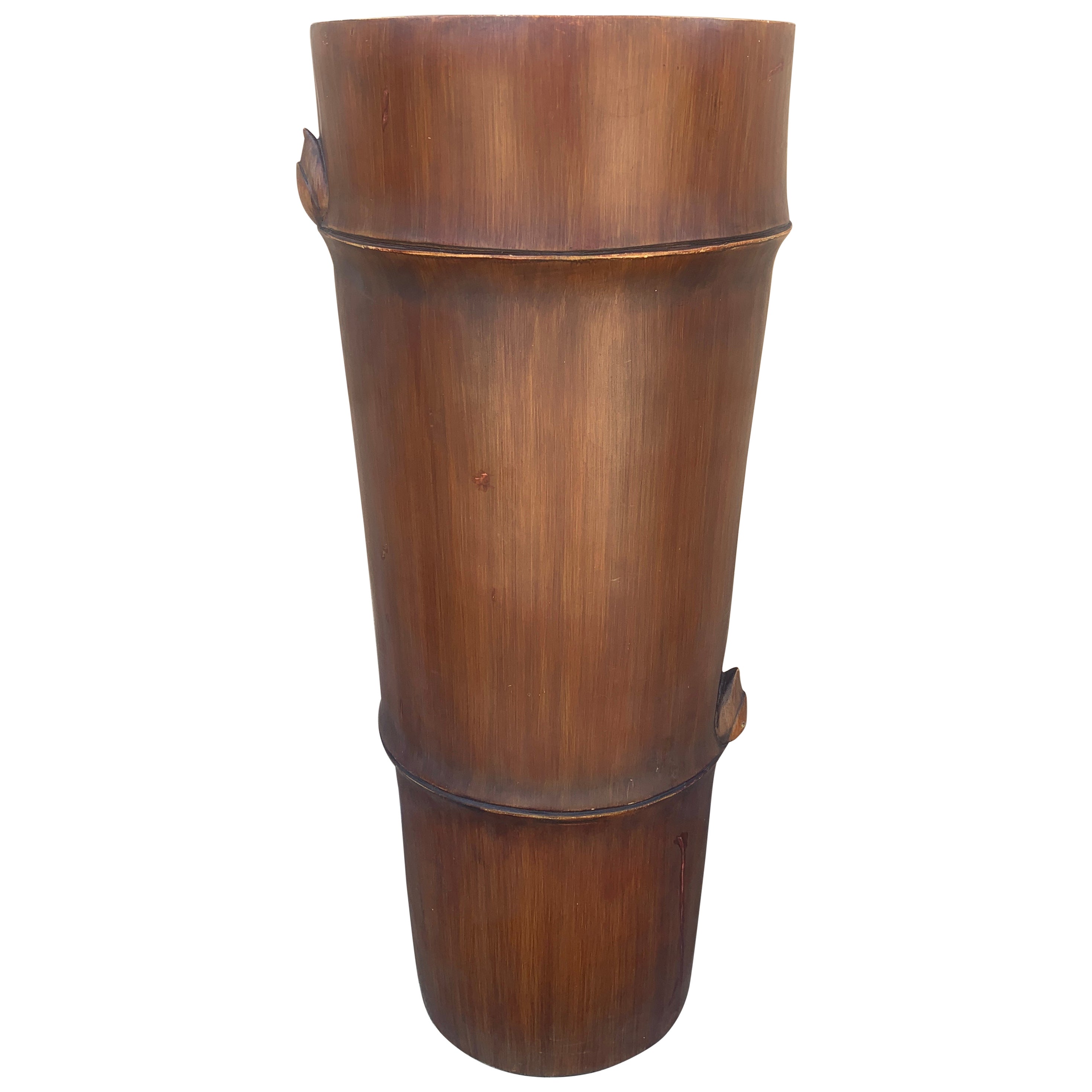 Mid 20th Century Chinoiserie Trompe L'oeil Faux Bamboo Umbrella Stand