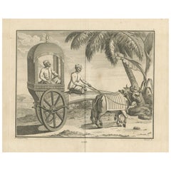 Traditional Indian Bullock Cart (Gari) – Sonnerat Engraving, Paris 1806