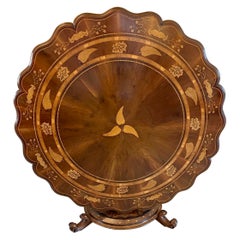 Rare Outstanding Quality Antique Yew Wood Irish Killarney Inlaid Centre Table