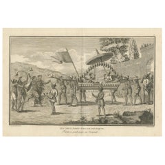 Indian Couple in Ceremonial Palanquin – Sonnerat Engraving, Paris 1806