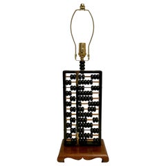 Lampe Abacus en acajou du milieu du siècle